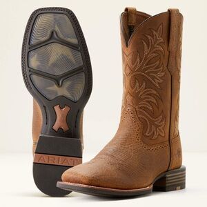 Ariat Men's Tan Western Boots with Embossed Design